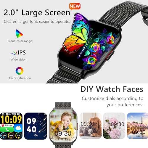 Zoskvee P95 Smart Watch For Women Men(Dial/Answer Calls), 2.0 Inch Fitness Tracker Watch With Heart Rate/Blood Pressure/Blood Oxygen Monitor thumb #1
