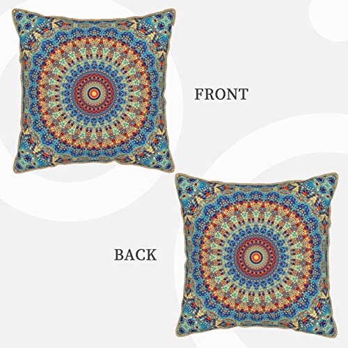 Yinzaishe Boho Mandala Floral Velvet Throw Pillow Covers Home Deco Pillowcase Square Pillow Case Cushion Cover For Bed Sofa Living Room Car Indoor And Outdoor 18"X18" #TOP2