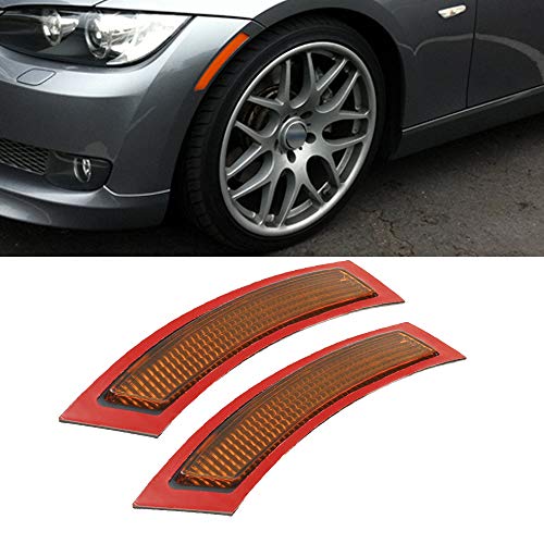 Image of 2pcs for E92 E93 3 Series 2DR 2007-2013, Amber Lens Front Side Marke Fender Bumper Reflector