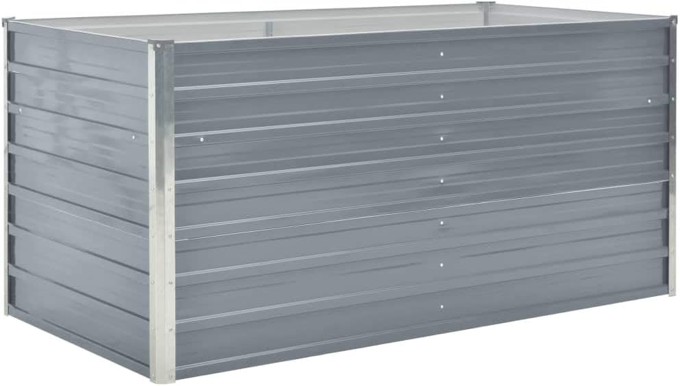 Tidyard Raised Garden Bed, Galvanized Steel Large Outdoor Planter Box 63x31.5x30.3 inches for Vegetables Flowers Herbs in Garden Patio Balcony
