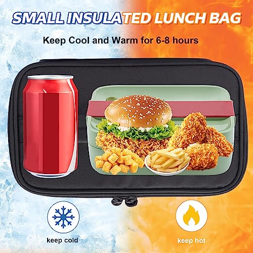 Image of JOYHILL Tactical Lunch Box for Men Women, Small Reusable Lunch Bag Insulated Mini Cooler Bag with Handle for Office Work Picnic Beach, Black,4L