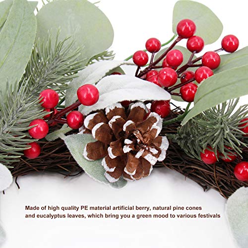 Eucalyptus Wreath 20 Inch, Berry Wreath For Front Door, Artificial Garland Indoor Decor, Farmhouse Wreath For All Seasons, Festival, Holiday, Home Decorations #TOP2
