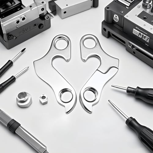 Vidsmow 2 PCS Aluminiumlegierungs Schaltauge MTB-Schaltauge, Silber, Kompatibel mit Rennrad, Trekking, Mountainbike, Ersatzteil für Hinterradmechanismus