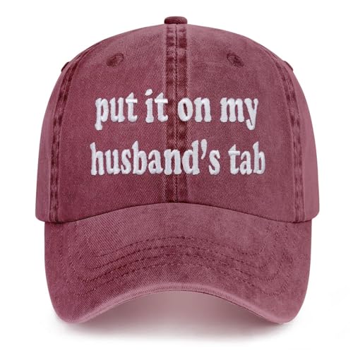 Image of Put It on My Husbands Tab Hat, Funny Vintage Trucker Hats Adjustable Cap for Men Women Classic Baseball Caps