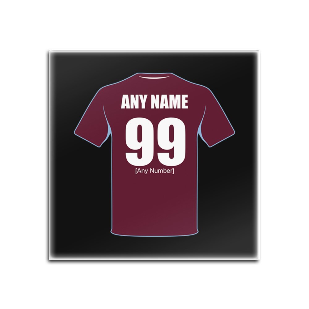 Personalised Gift - West Ham Square Gloss Hardboard Coaster (Football Club Design Colour Options) - Any Name/Message on Your Unique Mat Pad - The WestHam Irons Hammers Academy of Football