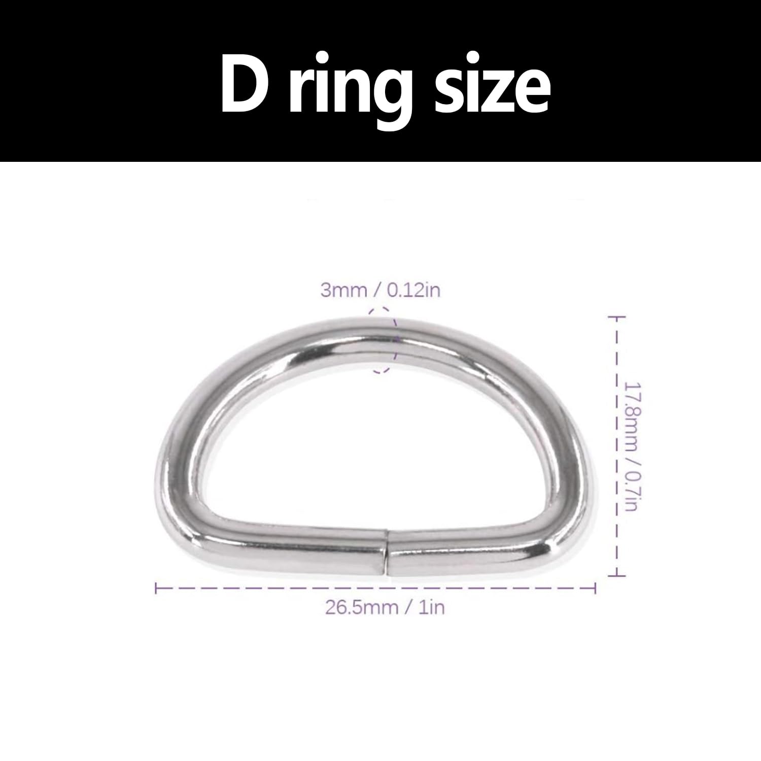 ZEACCT 30-Piece Set of Multi-Purpose Metal D Rings, Semi-Circular Buckles for Bags Belts, Straps, Backpacks - Image 4