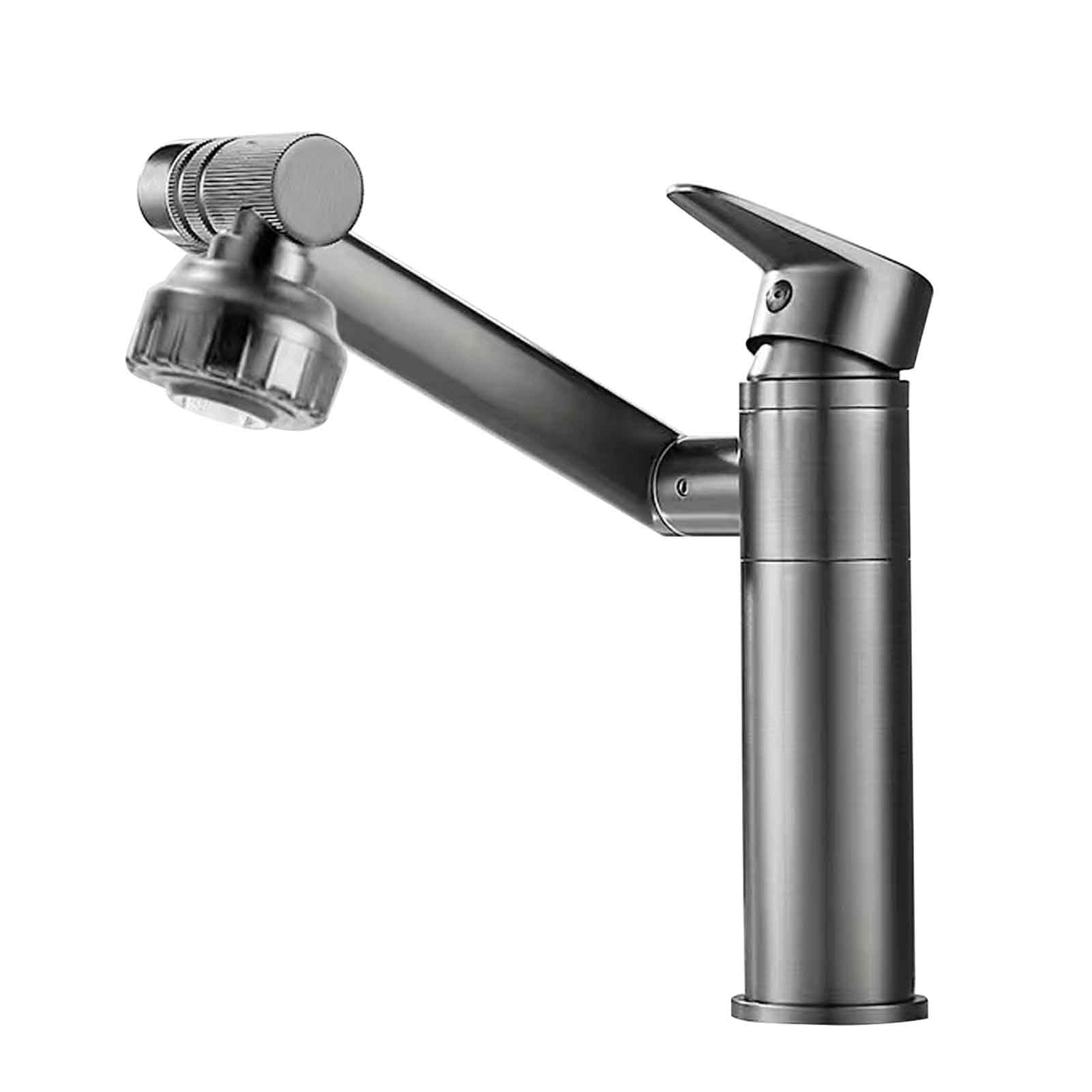 Robinet d'évier rotatif avec filtre aérateur économiseur d'eau en métal Teksome