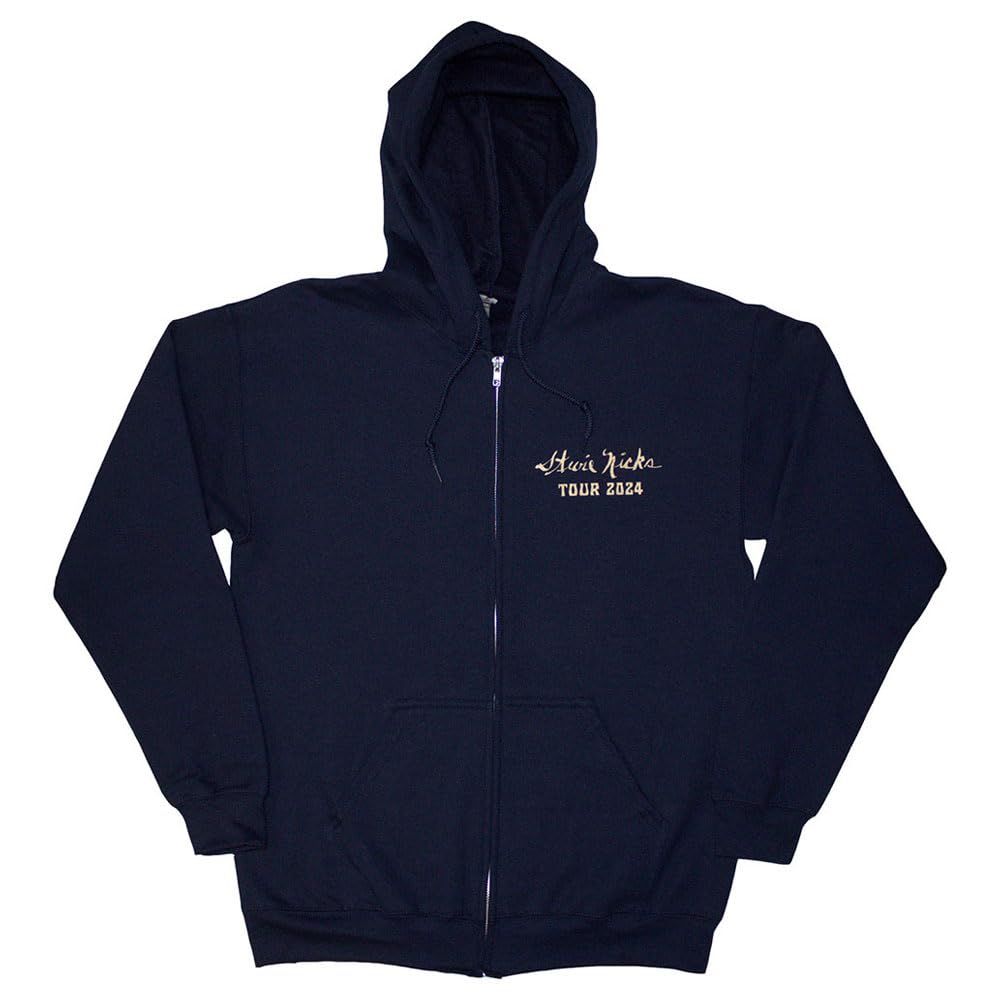 Rock Off Officially Licensed Products Navy Blue Stevie Nicks Tour 24 Live Photo Zipped Hoodie L Navy