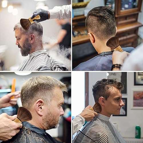Foto von Professionelle Nackenpinsel Friseur, Nackenpinsel aus Holzgriff für Reinigung Gebrochener Haare am Hals | Pinsel Borstenlänge 6,5cm