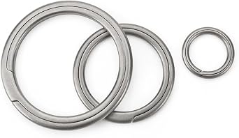 Titanium Keychain Rings, 3-Piece Side Push Key Ring Set XS/M/L for Keys, Dog Tags, EDC, Carabiner - Lightweight & Corrosion Resistant Alternative to Stainless Steel