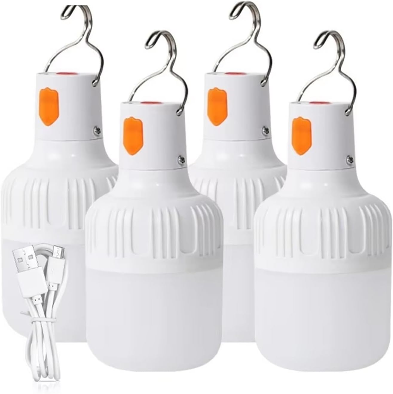 1/2/4/5PC Camping Brightness Light Portable Rechargeable Dimmable LED Bulb Outdoor Tent Light Emergency Night Light(4pc)