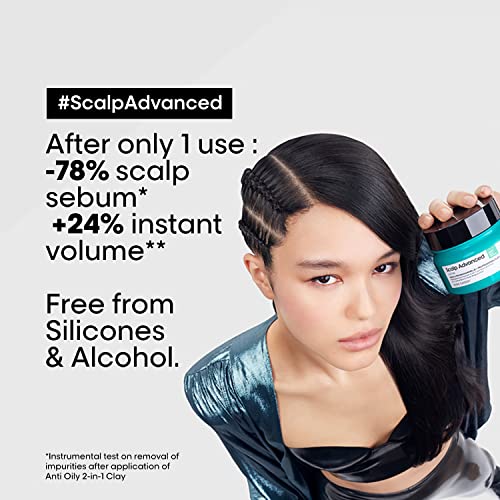 L’Oréal Professionnel Scalp Advanced Anti-Oiliness 2-In-1 Deep Purifier Clay | For Oily Scalp | With 3% AHA (250 Gm). - Image 4