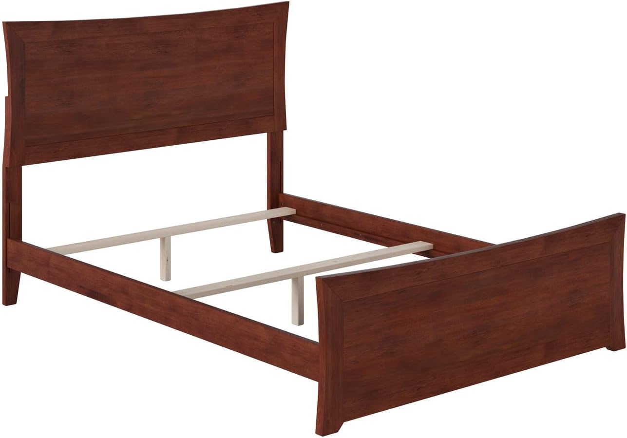 HomeStock Full Foundation Bed with Matching Footboard in Walnut