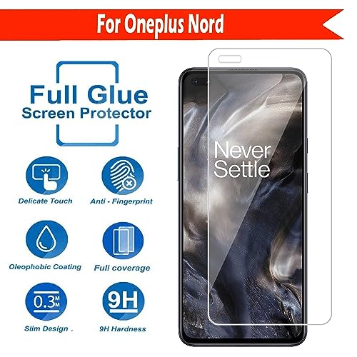 Image of Tempered Glass Screen Protector Compatible for OnePlus Nord with Full Screen Coverage; Except Edges and Easy Installation Kit(Transparent), Pack of 1