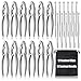 24 Pcs Crab Leg Crackers Set, 12 Nut Crackers, 12 Stainless Steel Forks, Shellfish Crackers and Tools for Seafood Boil Party Supplies, Dishwasher Safe