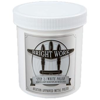 BrightWork Polish Step 2 - White Polish 16 Ounce - Aviation Approved Metal Polish