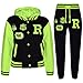 Produktbild A2Z 4 Kids Kinder Mädchen Jungen Baseball FOX Trainingsanzug - B.B Tracksuit Black & Neon Pink 9-10