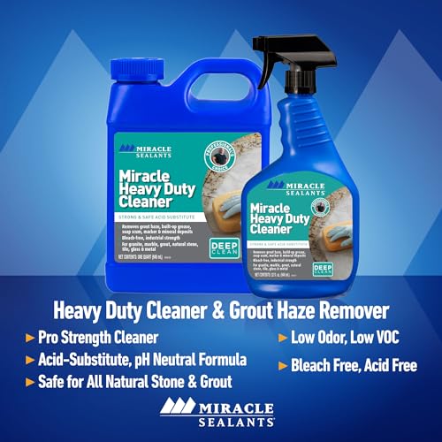 Miracle Sealants Miracle Heavy Duty Non-Acidic Cleaner, Tile & Stone Cleaner & Grout Haze Remover, Quart by Miracle Sealants - Used condition - US$10.96