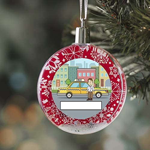 PrintedPerfection.com Personalized StoryLine Cartoon Caricature Snow Globe Christmas Ornament: Car Lover - Female