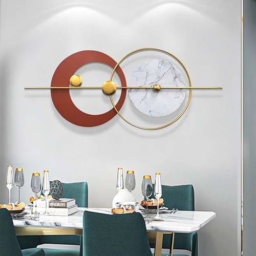 Arte de Pared de Metal Dorado para Sala de Estar, Arte geométrico Redondo Creativo Moderno con Acentos 3D, para Dormitorio y Comedor.