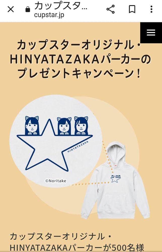日向坂46 × カップスター パーカーXL当選品