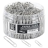 Kempshott 750 Paper Clips Assorted Sizes Small, Medium and Large Paper Clips for Paperwork Ideal for Home, School and Office Use