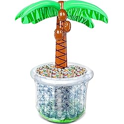 JOYIN 150CM Enfriador De Bebidas Inflables De Palmera, para Fiesta Playa decoración Piscina