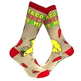 Taco Dirty To Me Socks Funny Saying Graphic Novelty Crazy Fun Gag Gift for Him (Grey) - Mens (7-12)
