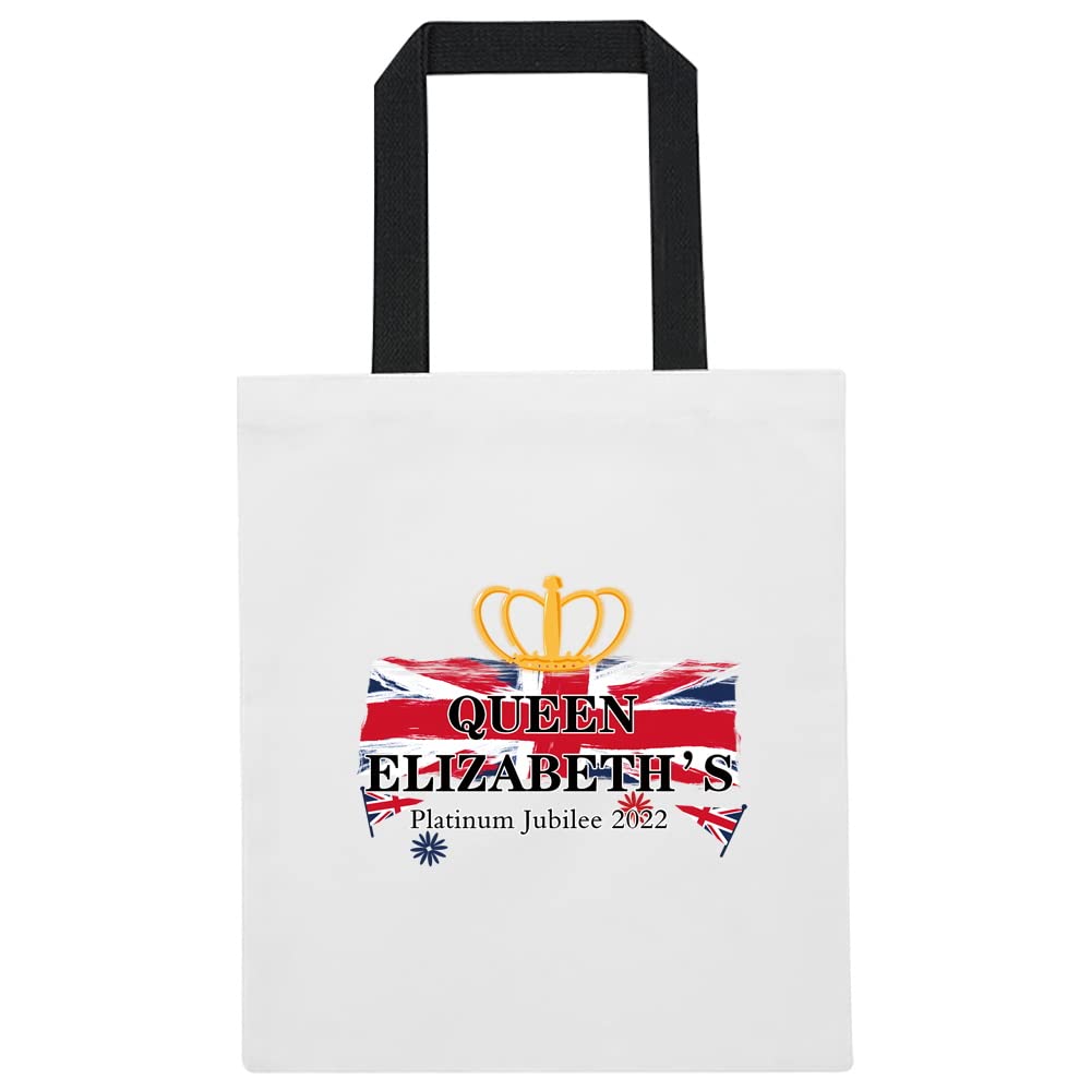 Queen Elizabeth II Platinum Jubilee 2022 Canvas reusable grocery bags,Casual Travel HandBag, Shoulder Tote Bags, Shopper bag eco friendly washable Storage bags Shopping bag Canvas bag for Women