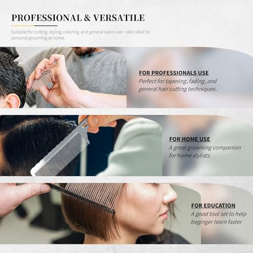 3 Peines de Aluminio para Hombre y Mujer, Profesional miniatura 6