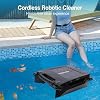 Solar Pool Skimmer with 2500Mha Battery/Large Capacity Debris Basket, Automatic Pool Cleaner, Dual Mode Cleaning, Intelligent Route Planning