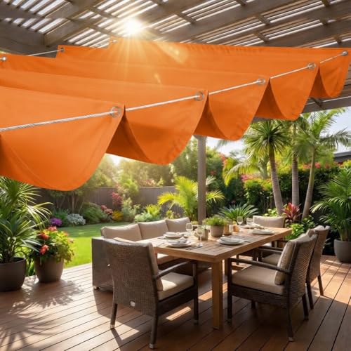 Voile ombrage vague orange réglable et rétractable de 0.5 x 2 m