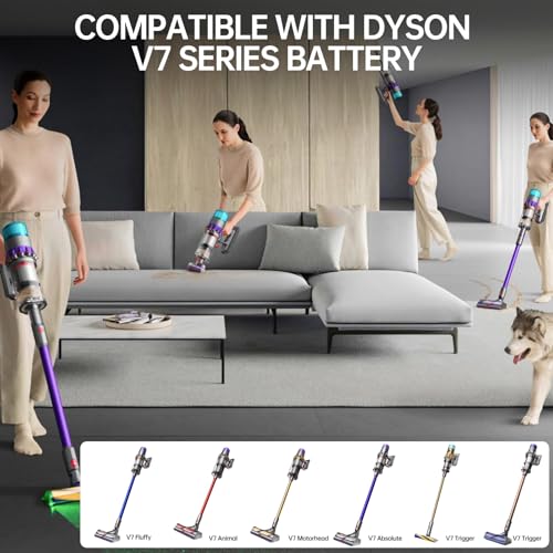 8000mAh V7 Akku, Ersatzakku für Dyson V7 SV11 Animal Tigger Motorhead Absolute Pro Fluffy Mattress Staubsauger Battery