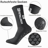 Apricitie 6 Paare Fußball Socken, Sportsocken 39-46 Anti Rutsch, Schwarz – Ansicht 5