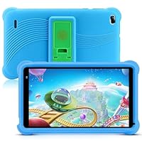 qunyiCO 7 inch Kids Tablet Android 11 OS 2+32GB WiFi Camera Bluetooth HD Touch Screen 1024x600 Kid-Proof Case Parental Control Learning App on Playstore (Blue)