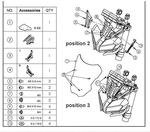 Miniatura 4 de Motorcycle Windshield Motorbike Compatible with Yamaha MT09 MT-09 FZ-09 FZ09 2017 2018 2019 2020 Windscreen Windshield Shield Screen Glass (Color