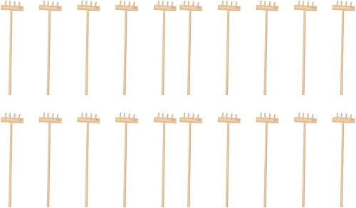 YARNOW 20 piezas de rastrillos de jardín zen de bambú, mini herramientas de mesa para decoración del hogar, 5.5 x 1.4 x 1.6 pulgadas