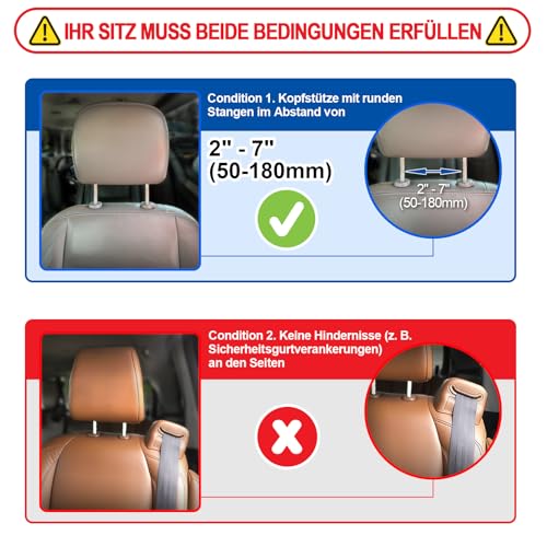 Spurtar Kopfstütze Auto Kinder Nackenkissen Auto Höhe einstellbar, 360 °Rotation, Weichem Gedächtnisschaum, für Kinder und Erwachsene, Nackenstütze Auto zum Schlafen - Schwarz