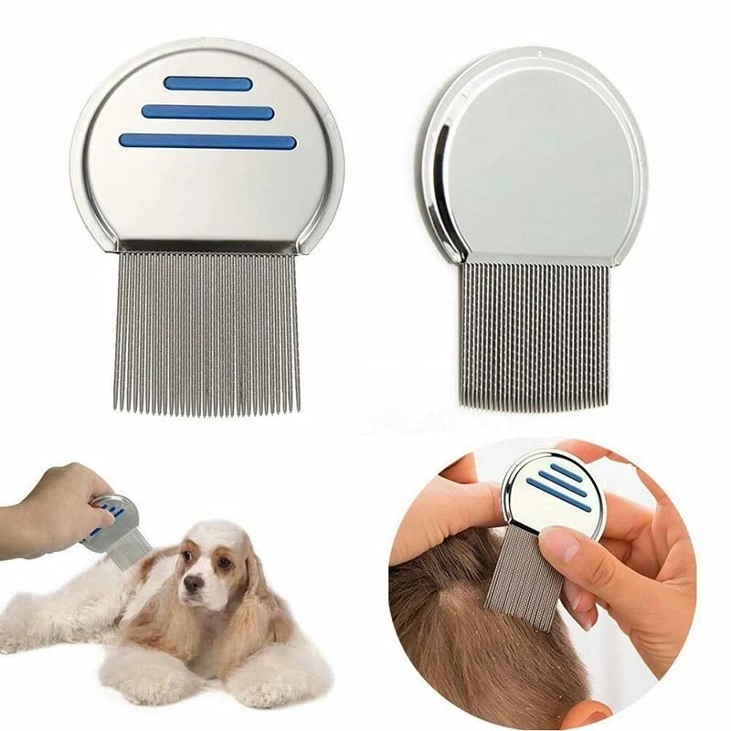 Pet Brush, Pet Brush Stainless Steel Pet Comb Lice Terminator Comb For Pet Dog Cat High-density Needle Comb Doesn't Hurt Pets Tools Pet Brushes(Red)