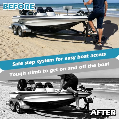 Image of Adjustable 3-Step Boat Trailer Steps | Side Mount | Anti-Slip