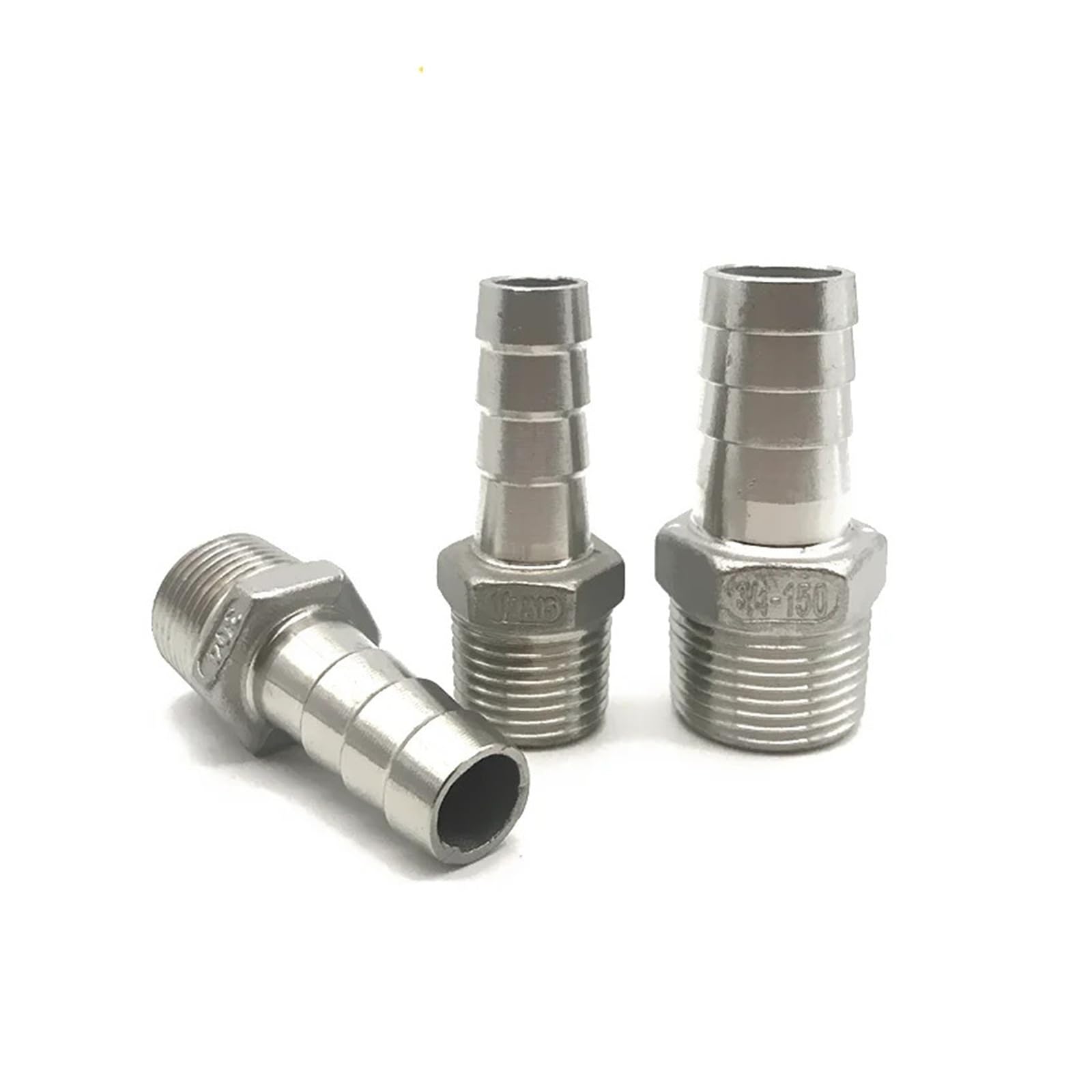 304 Edelstahl-Schlauchverbinder, männlich und weiblich, mit Gewinde, Lederrohrverbindungen, Winkeladapter, 6 mm/8 mm, 10 mm, 12 mm, 1/4 Zoll 3/8(10mm,1/8")