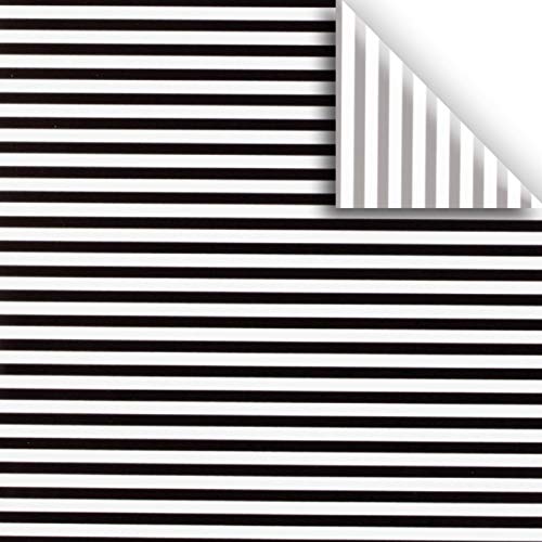 Jillson & Roberts Printed Gift Tissue 20" x 30", Black White Stripe