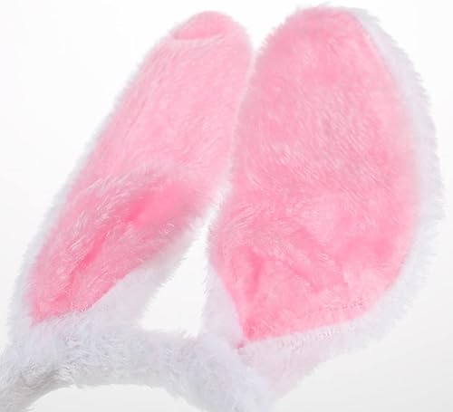 Miniatura 4 de MOFEINI Juego de 3 piezas de disfraz de conejo de conejo, diadema de orejas de conejo, kit de cola de moño para Halloween, fiesta de disfraces,