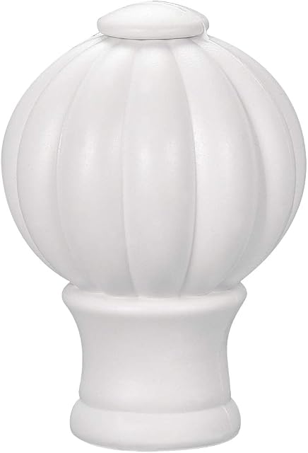 sourcing map Curtain Rod Cap Finials Plastic Vintage for 28mm Dia Rod White 63 x 90mm 4 Pcs