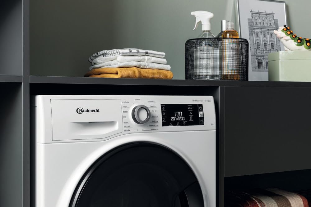 Bauknecht - WM Sense 824 PS Frontlader-Waschmaschine - Bis 8 kg - Active Care, Color+, Steam Hygiene, Antivirus, Fleckentfernung ab 40° - Freistehend - Energieklasse A - 85 x 60,5 x 59,5 cm - Weiss