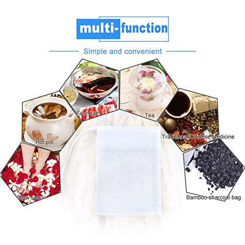 Tambee 400 Pack Disposable Tea Filter Bags Tea Infusers Empty Muslin Drawstring Seal Filter Tea Bags Drawstring Herb Loose Tea Bag (400, 2.76" X 1.97") #TOP2