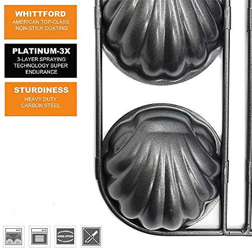 Homownon-Stick Heavy Duty 9 Cup Madeleine Commercial Pot Mold French Shell Butter Cake Biscuits Baking Cupcake Pan (9.4"X9.4"X1.1") Ns20-09 #TOP1