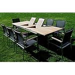 Patioco Gartengarnitur Kuba Teak & 8 Sessel Schwarz