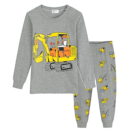 LitBud Dino Schlafanzug Jungen - Langarm Pyjama Set Mit Skelett-Muster 2-10 Jahre