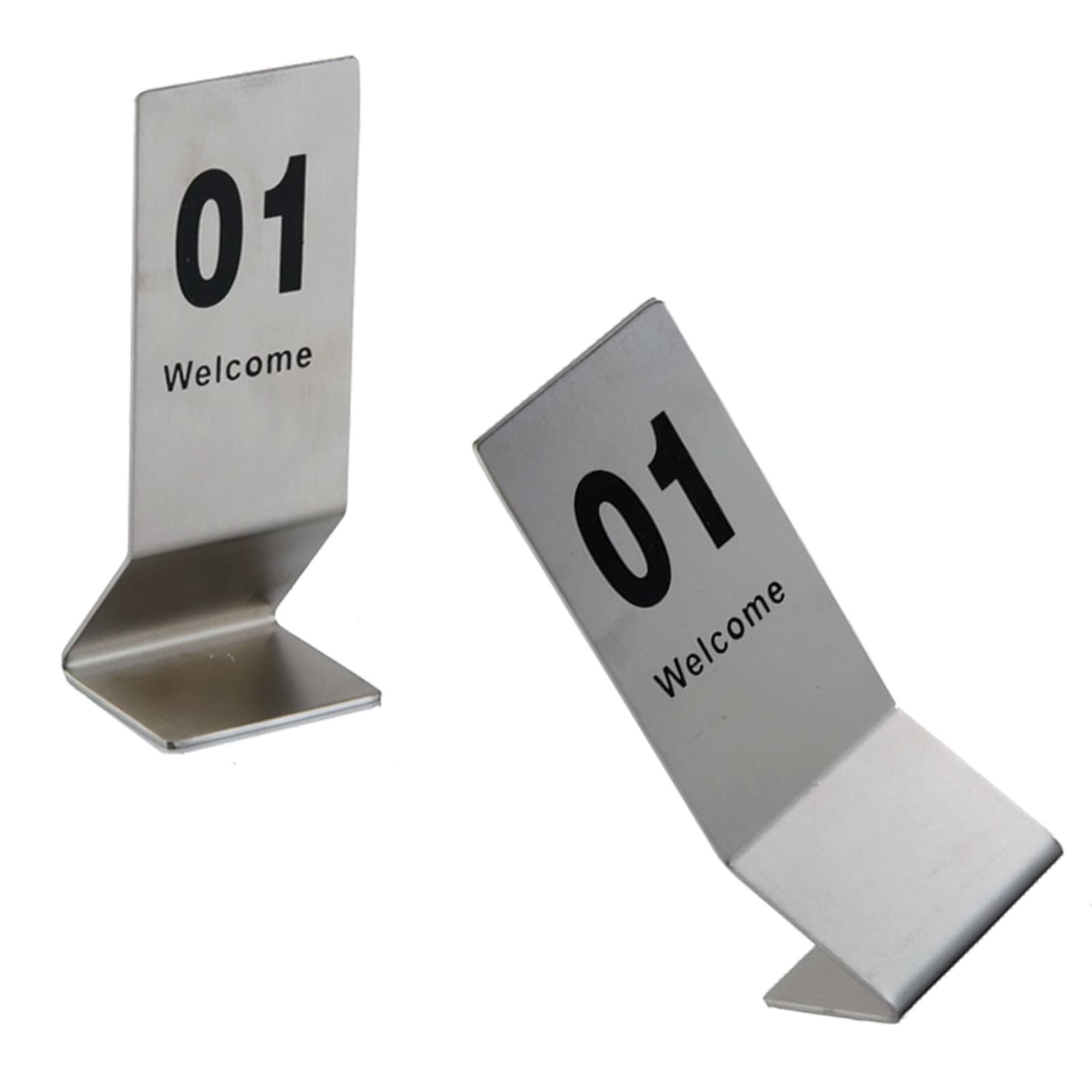 Metall Tischkarten 1-25 1-50 Stapelbare Tischnummern aus Edelstahl Doppelseitige Nummern, Kartenhalter für Restaurants, Cafés, Bistros und Hochzeiten (155 x 60 mm (6,1 x 2,4 Zoll) 1 25)